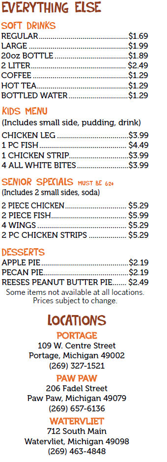 Chicken Coop Menu More...
